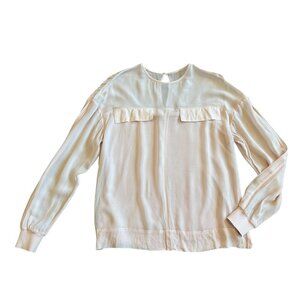 Reiss Dusty Pink Long Sleeve Blouse Shirt Top Chiffon Lined Size Small Women's